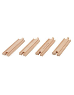 4 vies de tren rectes EverEarth | Accessoris per circuit de fusta