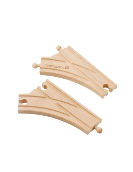 2 cruces de vías de tren EverEarth | Accesorios para circuito de madera