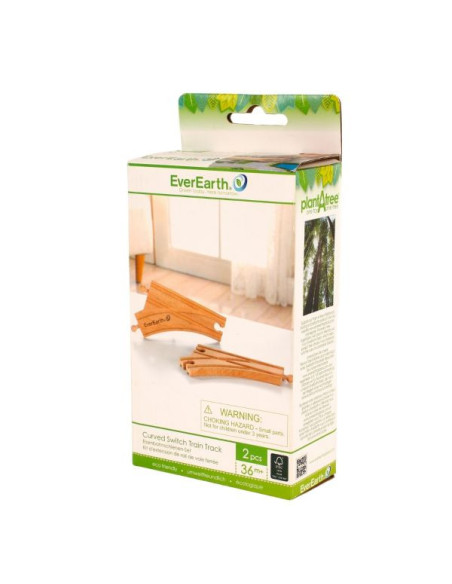 2 cruces de vías de tren EverEarth | Accesorios para circuito de madera