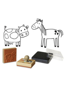 Crealign Segells de Fusta Animals de la Granja per Infants 2