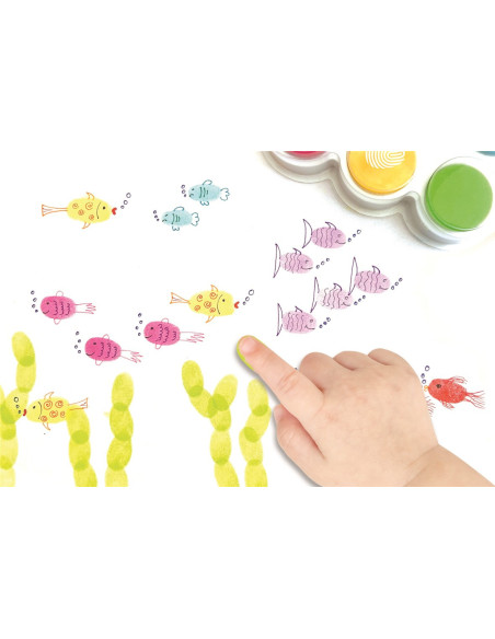 Crealign Set de 6 Pintures de Dits Rentables per Infants