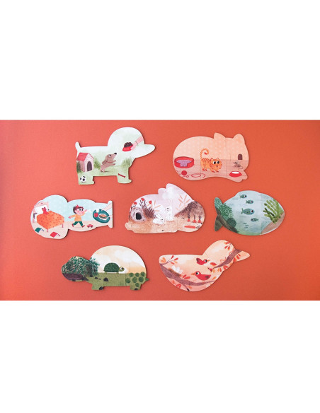 Puzzle I Love My Pets Londji | 7 puzzles reversibles