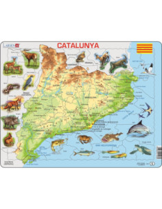 Puzle Mapa de Catalunya i els seus Animals 60 Peces Larsen