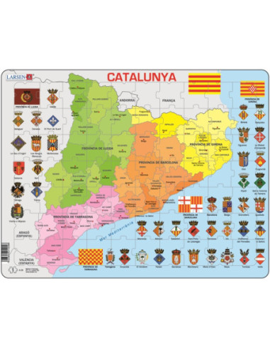 Mapa Catalunya política puzzle en català