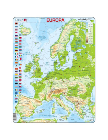 Europa física puzzle en català