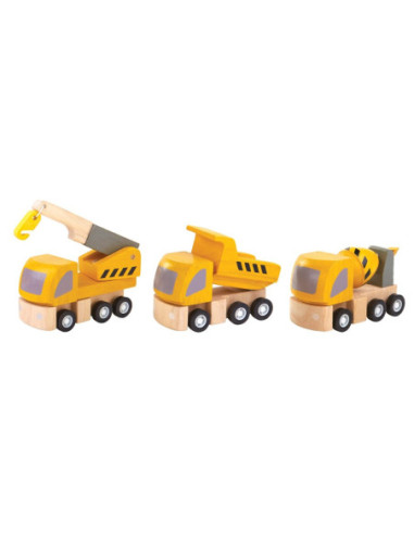 Vehículos de Obras y Mantenimiento de Carreteras PlanToys | Vehículos de Madera