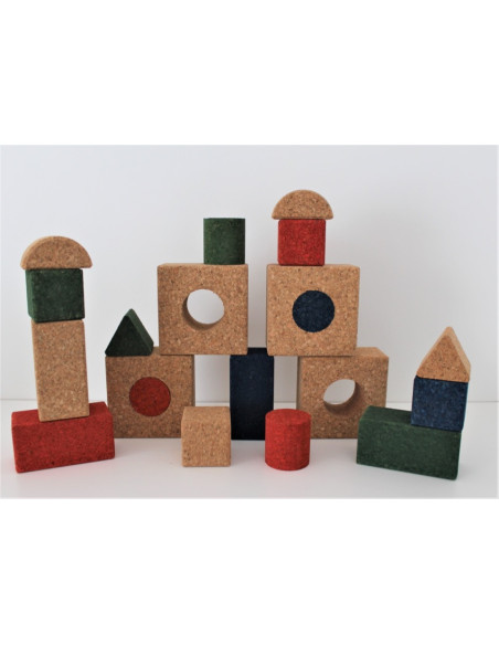 Joc de construcció fet amb suro (20 peces)
