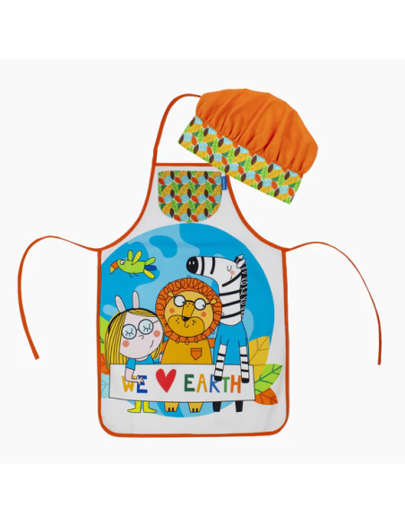 Delantal y Gorro Amazonas | Conjunto Infantil de Cocina