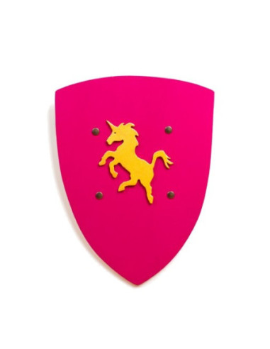 Escut de fusta de color rosa