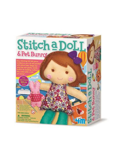 Crea i Cus la Teva Nina i Conillet de Peluix 4M | Kit de Costura