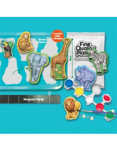 Moldes y Pintura Safari 4M | Manualidad Creativa con Yeso