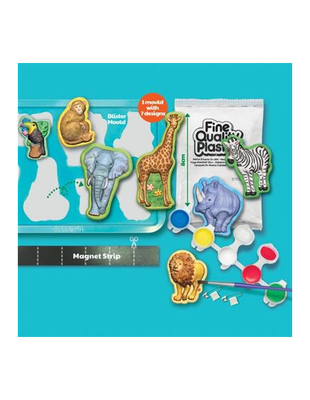 Moldes y Pintura Safari 4M | Manualidad Creativa con Yeso
