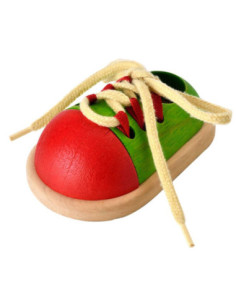 Aprende a atar los cordones PlanToys | Zapato educativo de madera