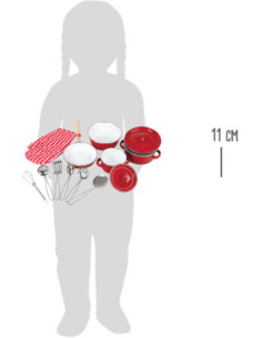 Kit de utensilios de cocina rojo Small Foot | Set de cocina infantil 2
