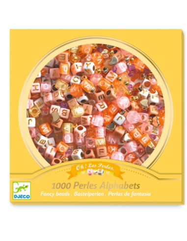 Perlas alfabeto doradas | Kit de 1.000 perlas