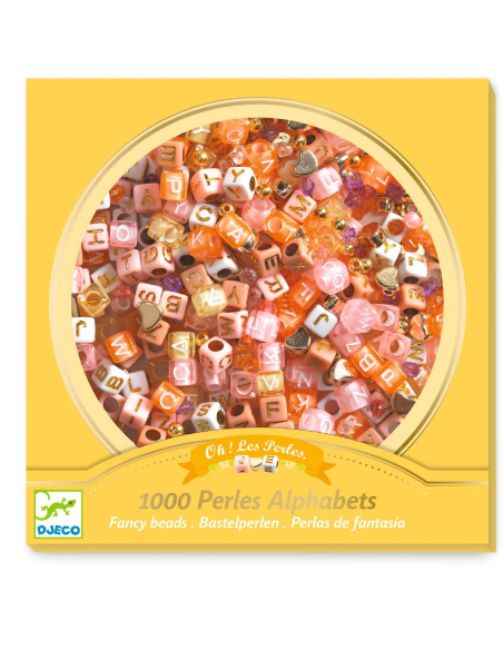 Perlas alfabeto doradas | Kit de 1.000 perlas