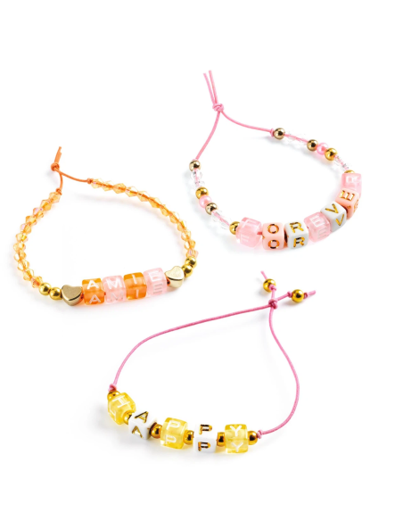 Perlas alfabeto doradas | Kit de 1.000 perlas