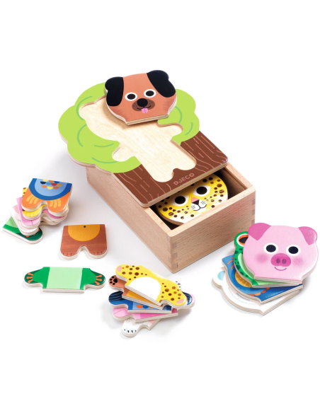 Puzzle de Fusta Arbramix Djeco | 6 animals combinables