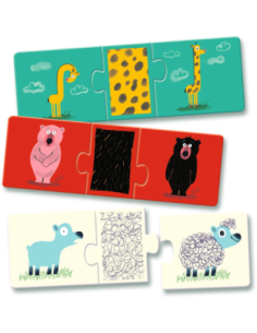 Puzzle Trio Animales con Pelaje | Puzle evolutivo de 3 piezas 2
