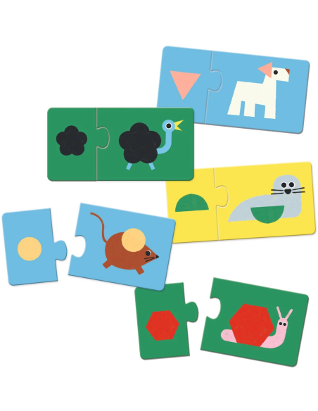 Puzzle Duo Formas y Animales | Puzle de asociación de 24 piezas
