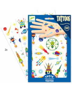 Tatuajes Espacio brillan en la oscuridad | Tatuajes temporales infantiles