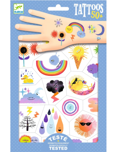 Tatuajes Emojis del tiempo | Tatuajes temporales infantiles