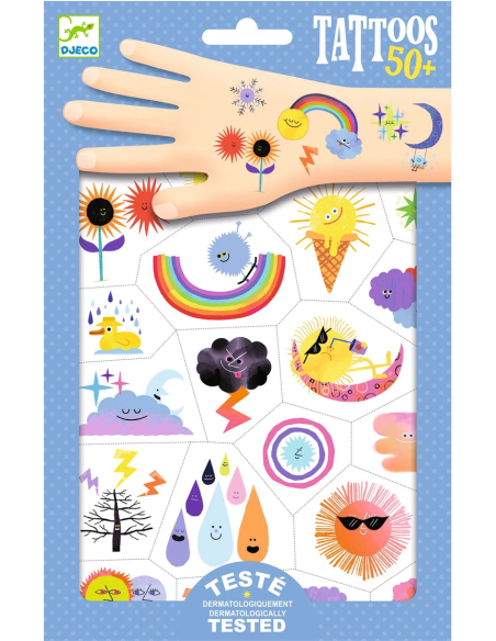 Tatuajes Emojis del tiempo | Tatuajes temporales infantiles
