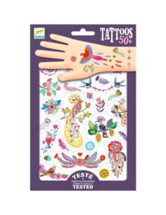 Tatuajes Pájaros brillantes | Tatuajes temporales infantiles