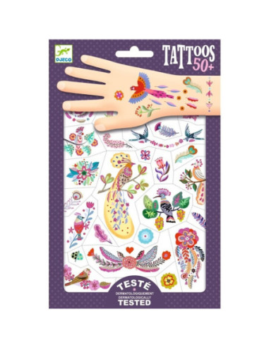 Tatuajes Pájaros brillantes | Tatuajes temporales infantiles