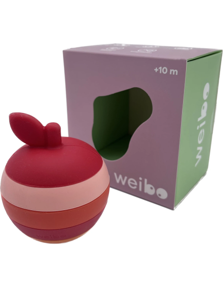 Manzana apilable de silicona | Juguete sensorial para bebés